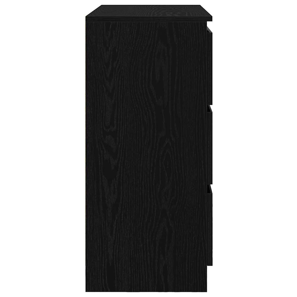 Skjenk svart eik 80x35x76 cm konstruert tre