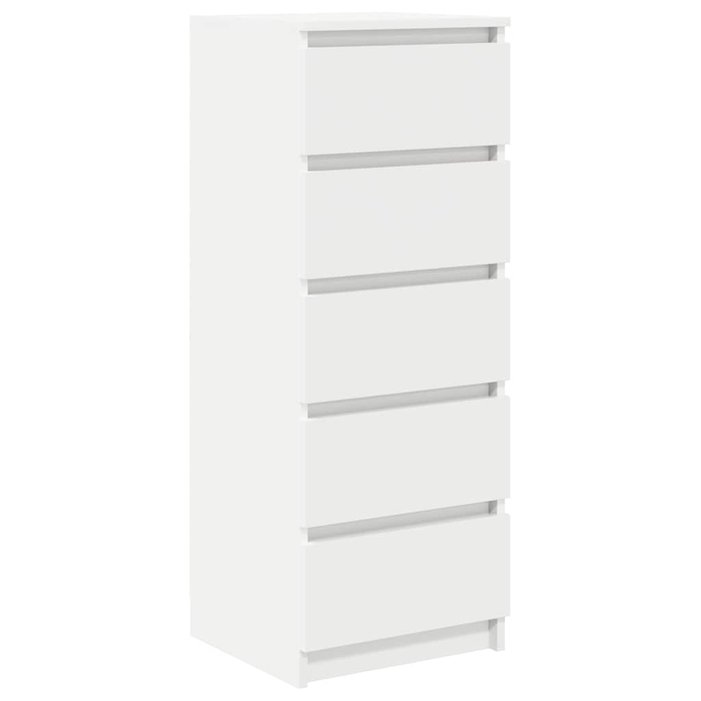 Skjenk med skuffer hvit 37,5x35x99 cm konstruert tre