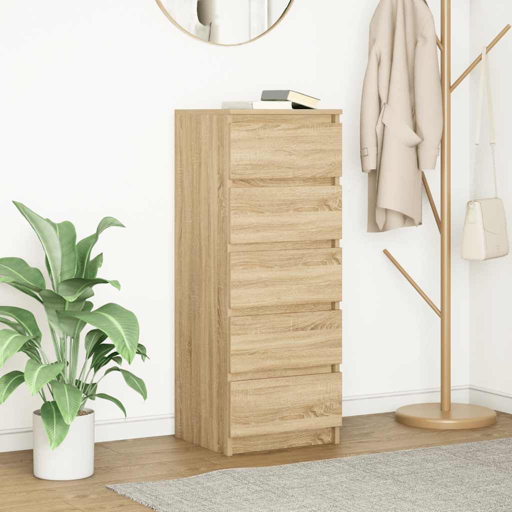 Skjenk med skuffer sonoma eik 37,5x35x99 cm konstruert tre
