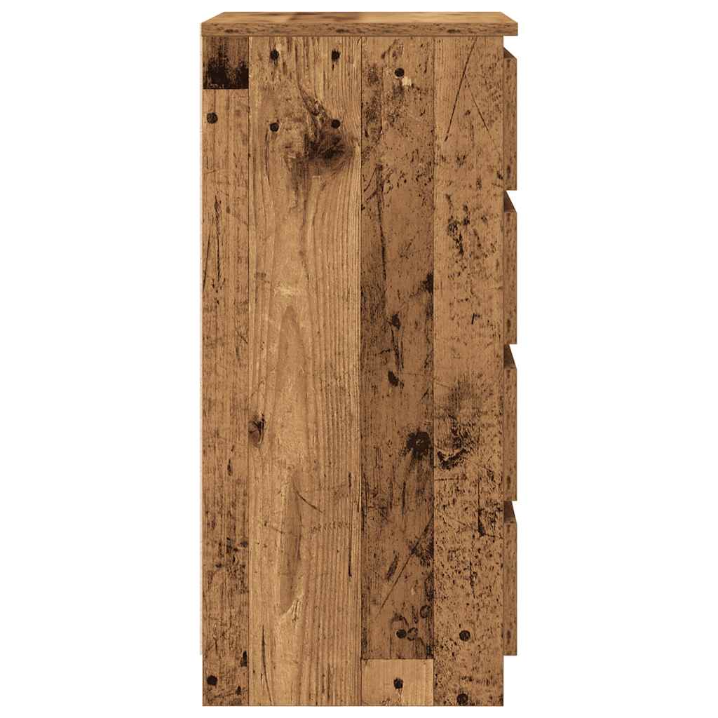 Skjenk med skuffer gammelt tre 37,5x35x99 cm konstruert tre