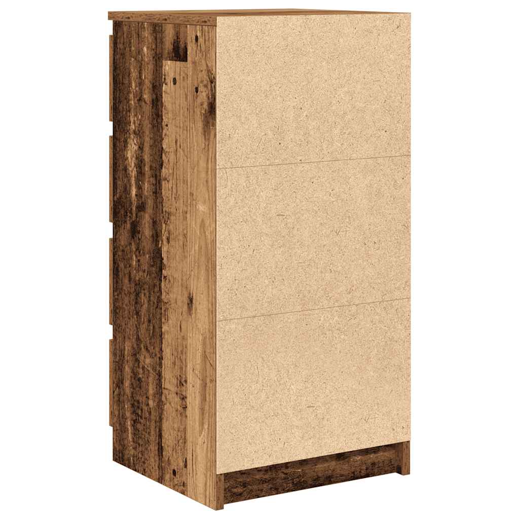 Skjenk med skuffer gammelt tre 37,5x35x99 cm konstruert tre