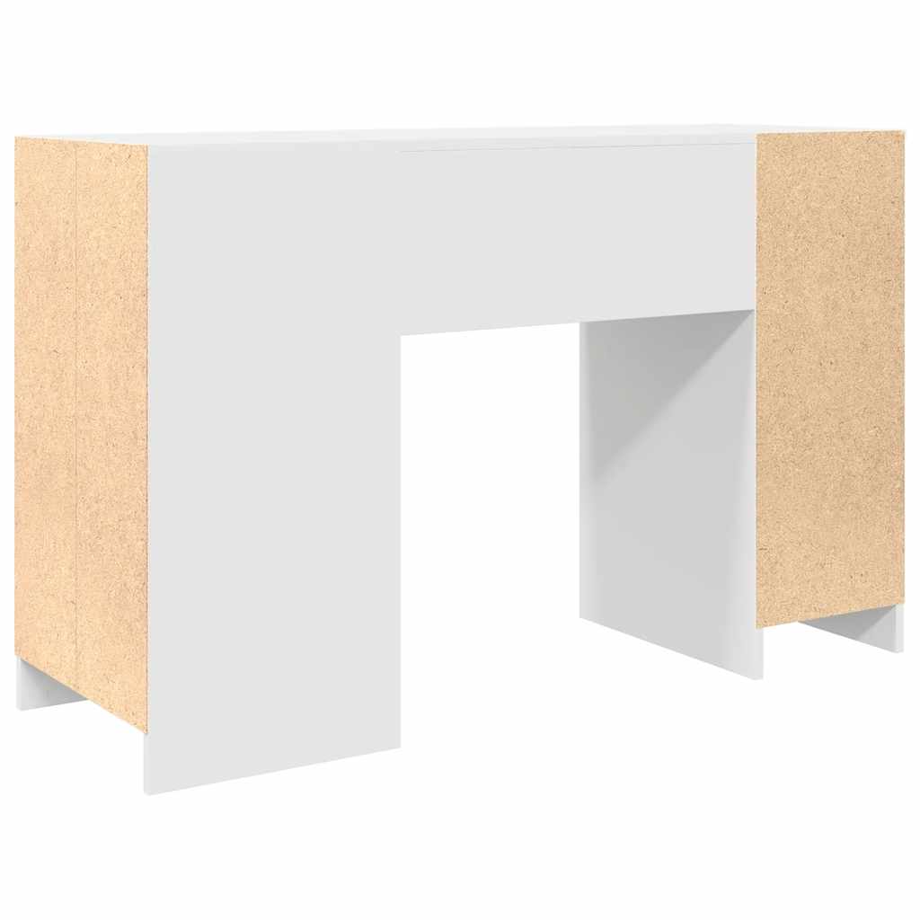 Skrivebord hvit 120x42x76 cm konstruert tre