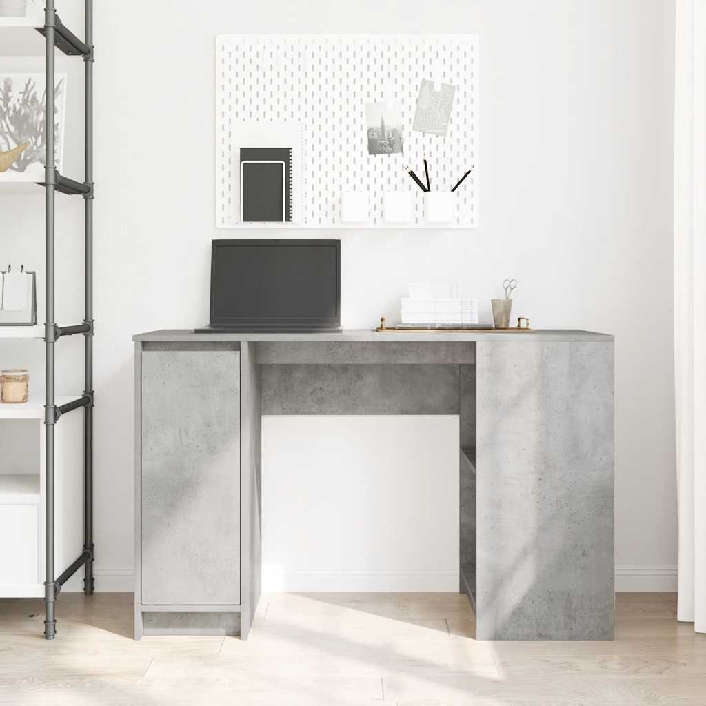 Skrivebord betonggrå 120x42x76 cm konstruert tre