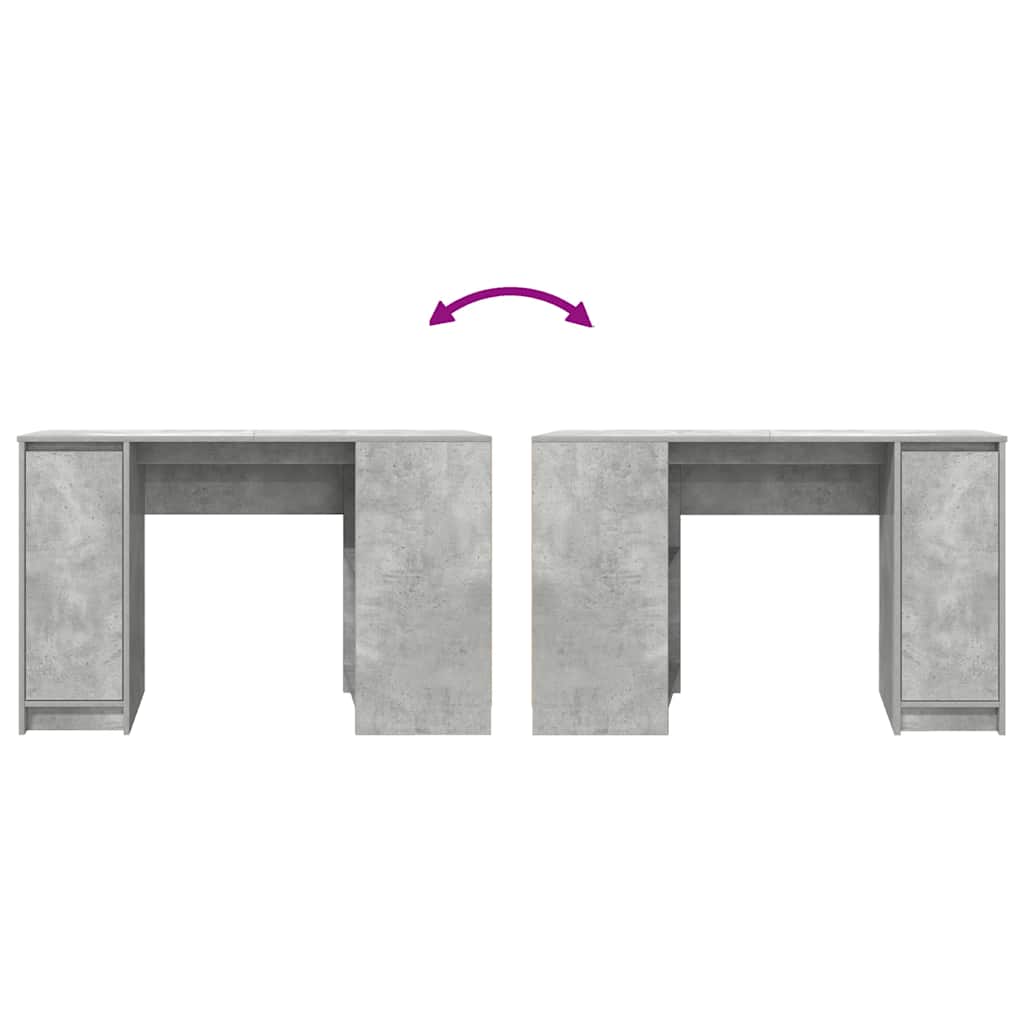 Skrivebord betonggrå 120x42x76 cm konstruert tre