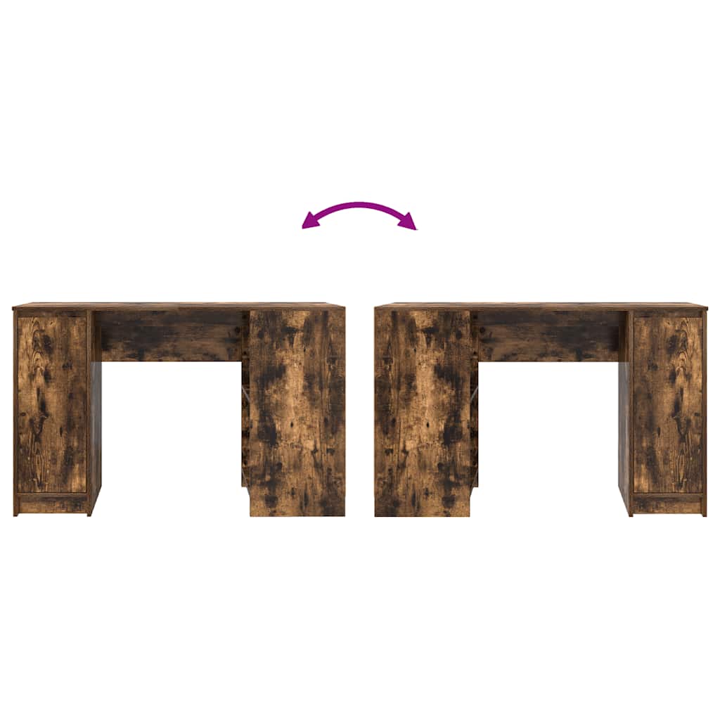 Skrivebord røkt eik 120x42x76 cm konstruert tre