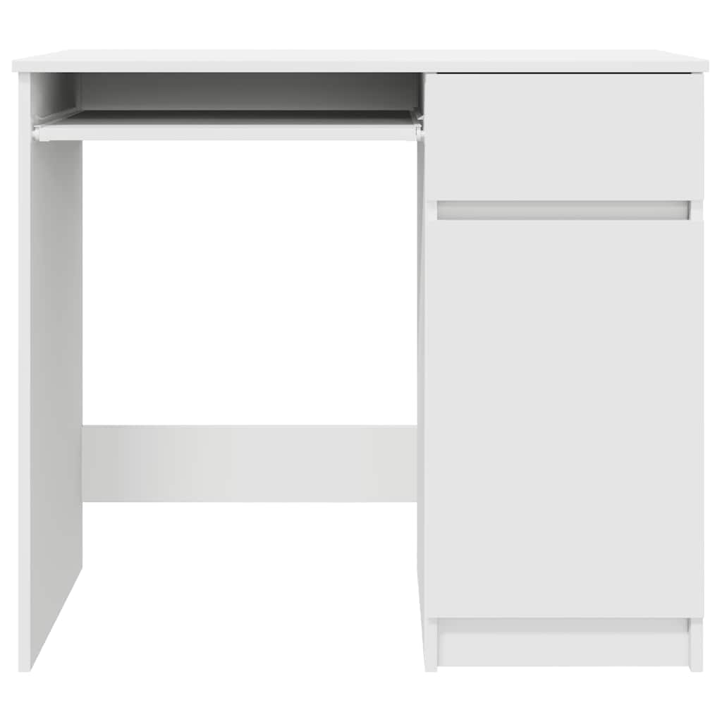 Skrivebord hvit 86x49x76 cm konstruert tre