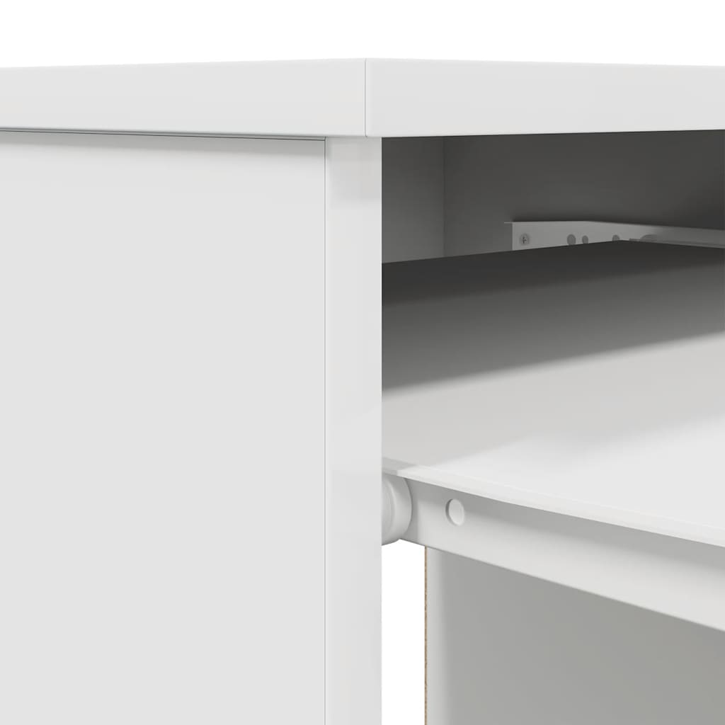 Skrivebord hvit 86x49x76 cm konstruert tre