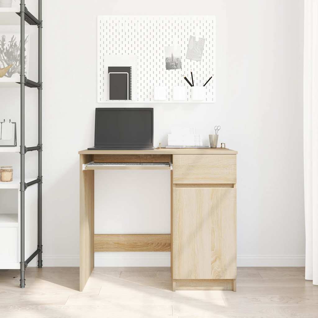 Skrivebord sonoma eik 86x49x76 cm konstruert tre