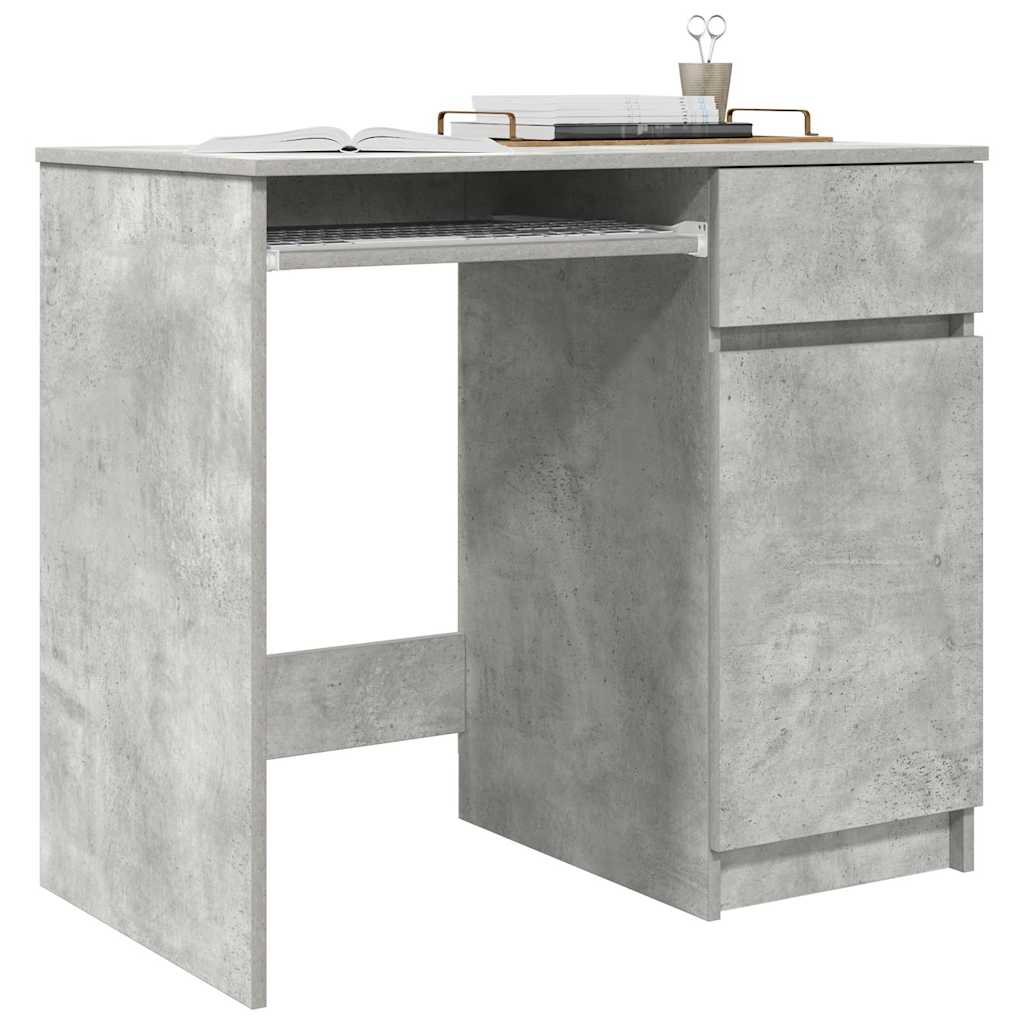 Skrivebord betonggrå 86x49x76 cm konstruert tre