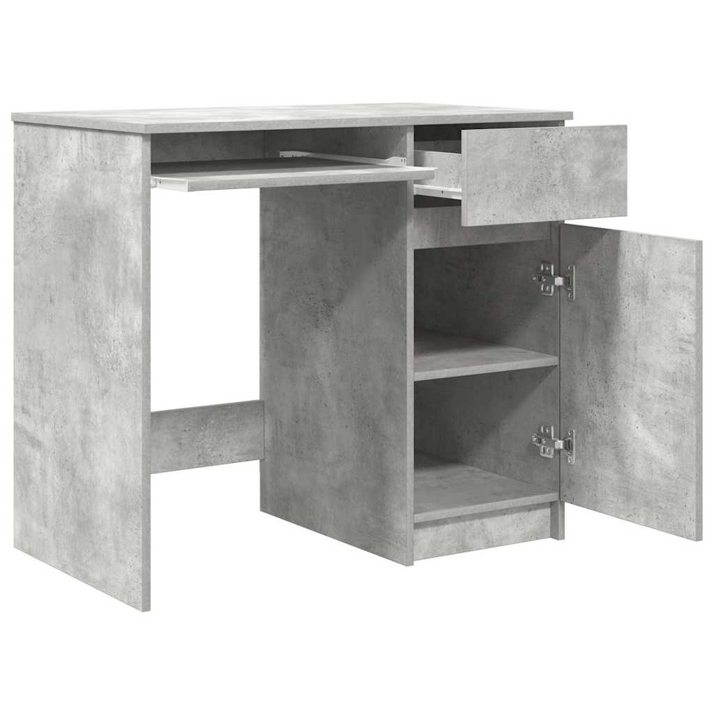 Skrivebord betonggrå 86x49x76 cm konstruert tre