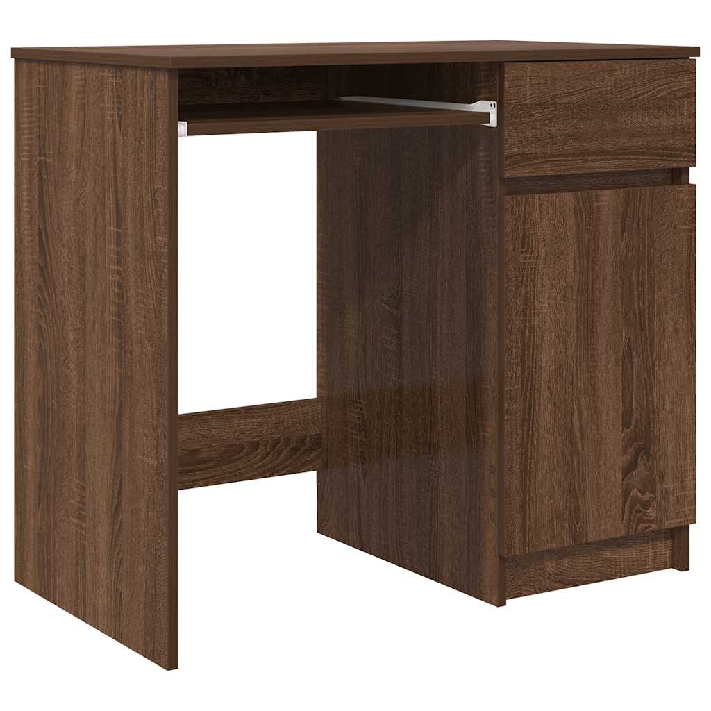 Skrivebord brun eik 86x49x76 cm konstruert tre