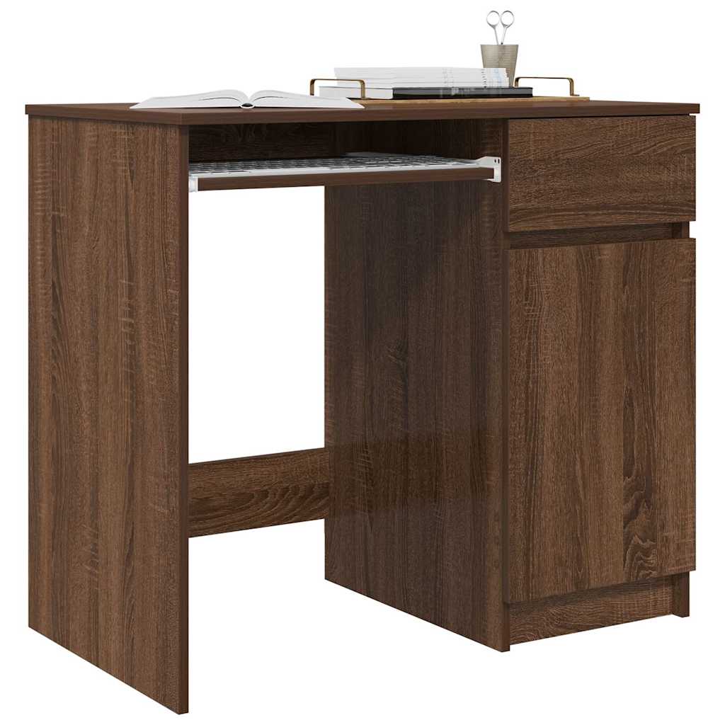 Skrivebord brun eik 86x49x76 cm konstruert tre