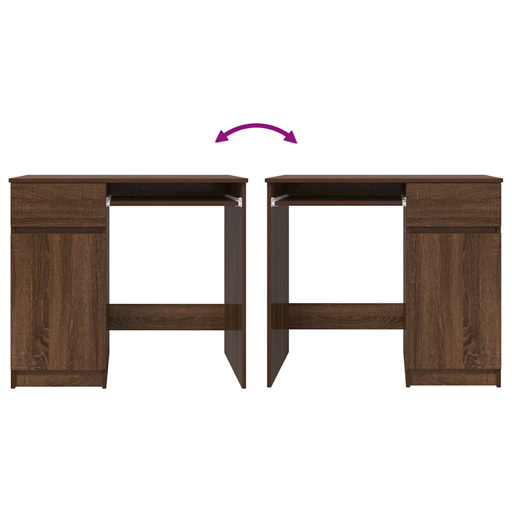 Skrivebord brun eik 86x49x76 cm konstruert tre