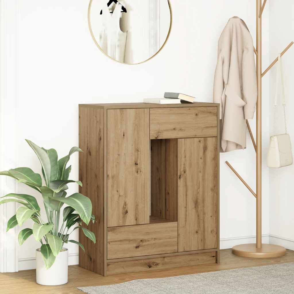 Skjenk med skuffer og dører artisan eik 73x31x90 cm