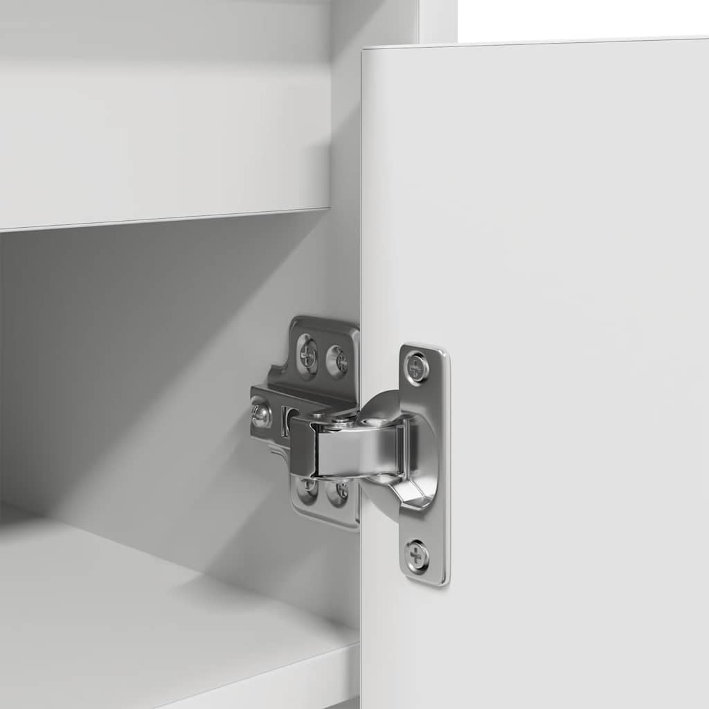 Skoskap hvit 57x34x76 cm konstruert tre