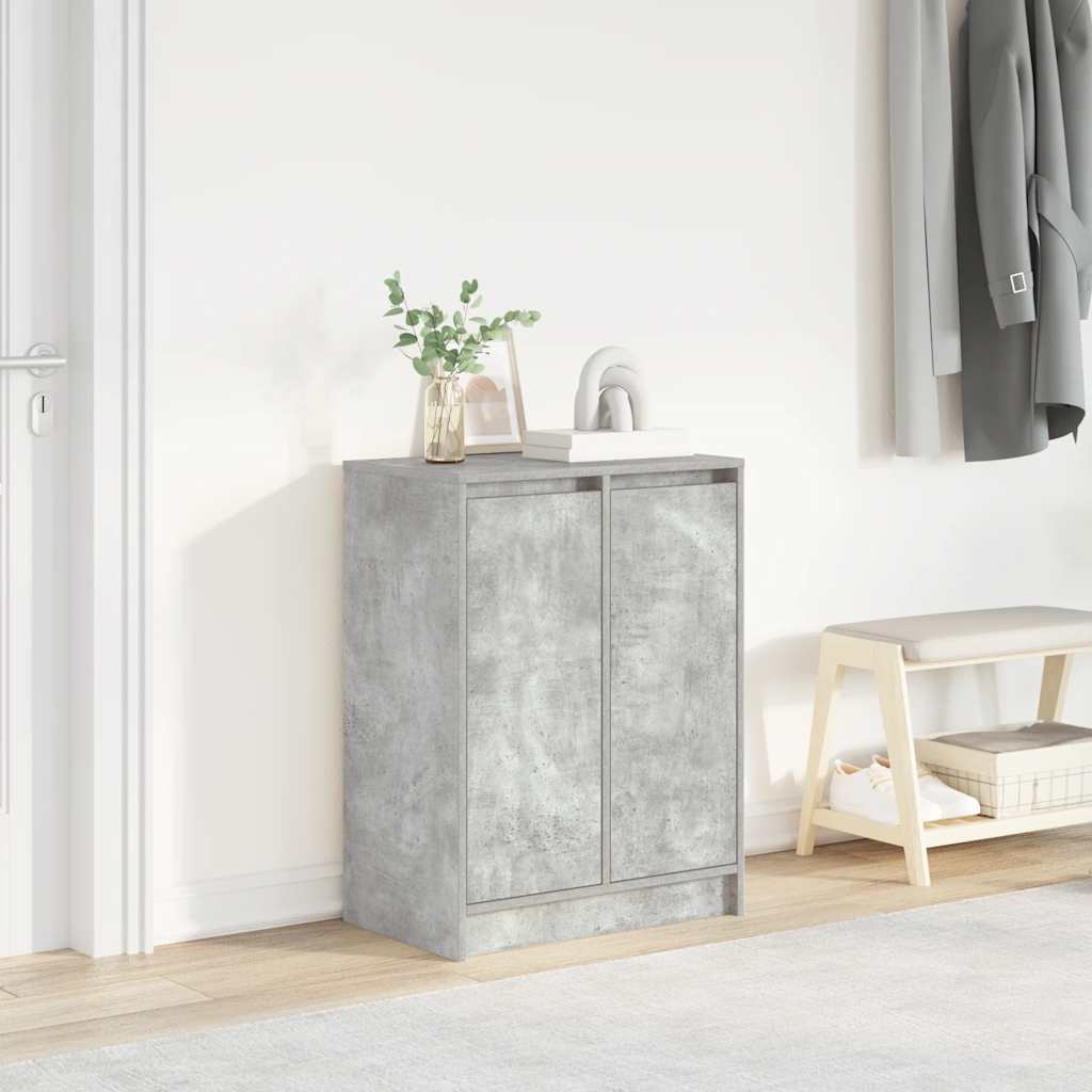Skoskap betonggrå 57x34x76 cm sponplate