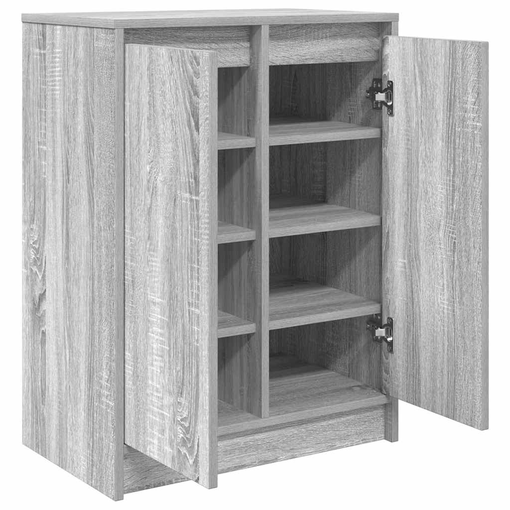 Skohylle grå sonoma 57x34x76 cm konstruert tre