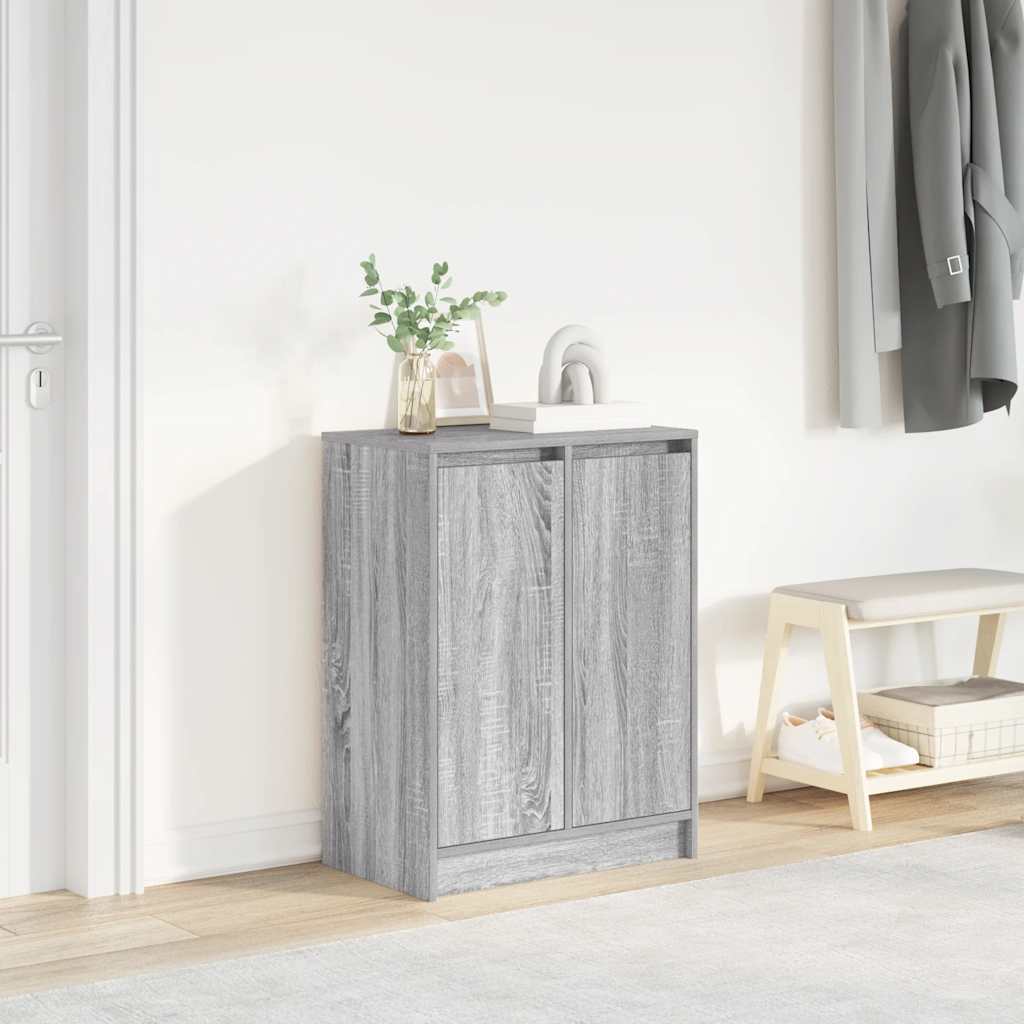 Skohylle grå sonoma 57x34x76 cm konstruert tre