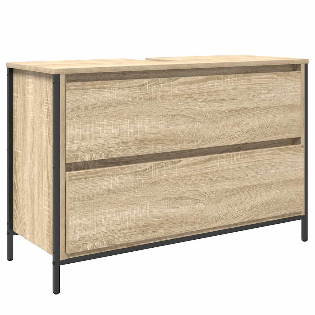 Baderomsservantskap med skuffer sonoma eik 90x34,5x60 cm