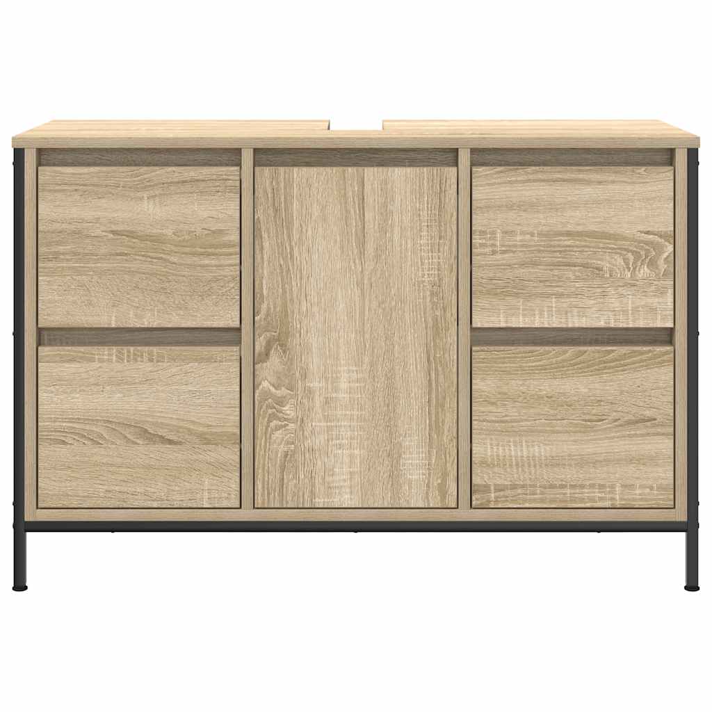 Servantskap med skuffer sonoma eik 90x34,5x60 cm