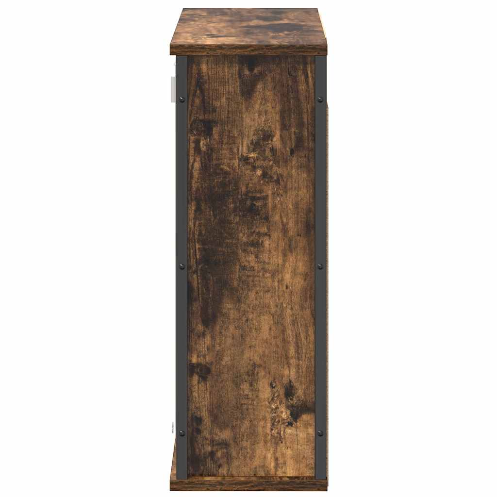 Baderoms veggskap med speil røkt eik 60x21x60 cm