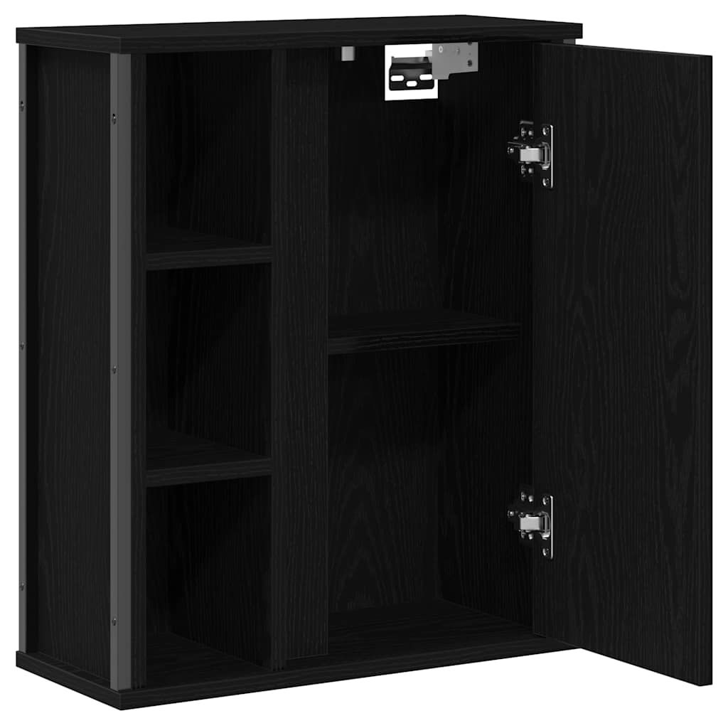 Baderoms veggskap med speil svart eik 50x21x60 cm vidaXL