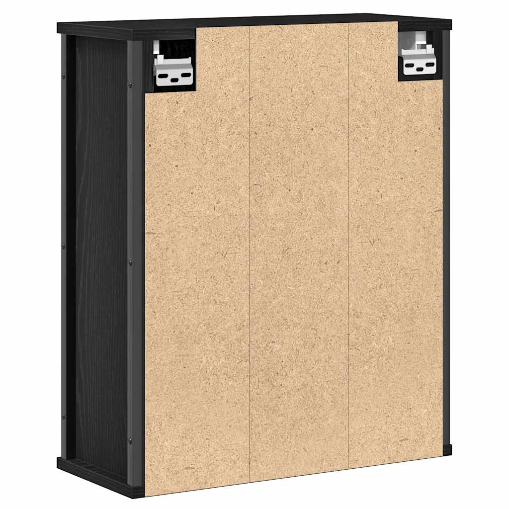 Baderoms veggskap med speil svart eik 50x21x60 cm vidaXL