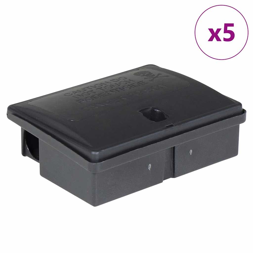 Musefeller 5 stk svart 13x10x4 cm