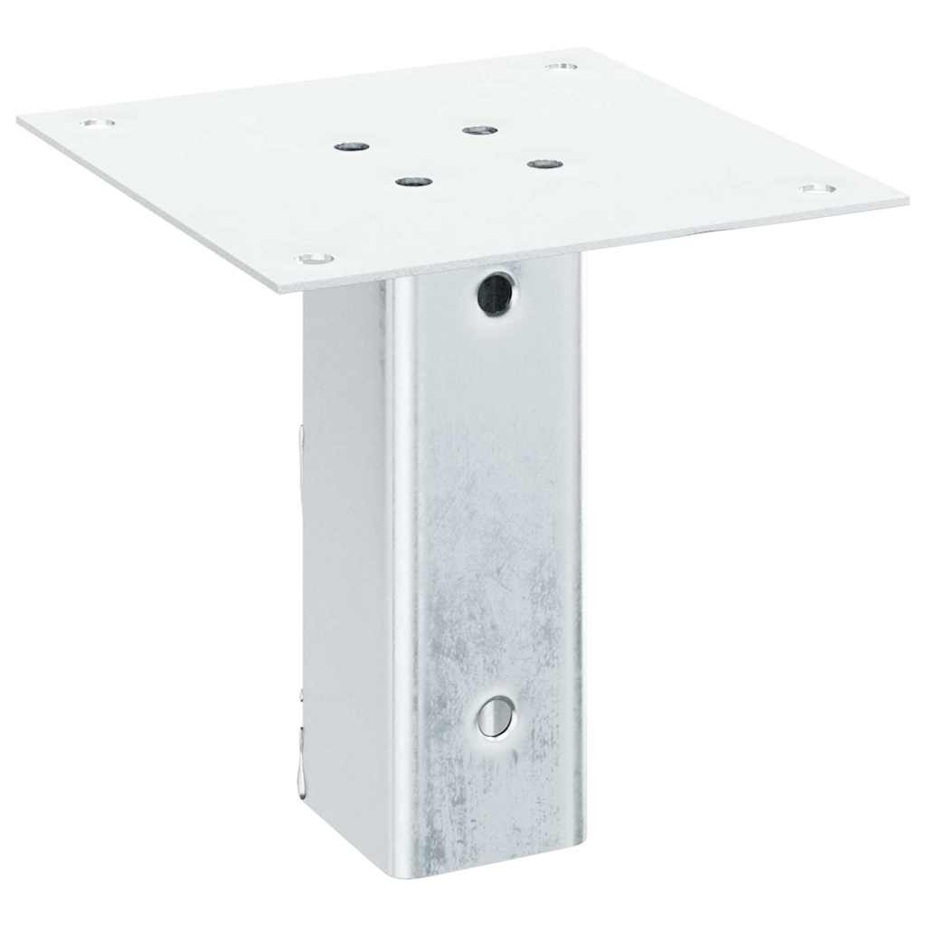 Stolpebunner firkantet 4 stk sølv 46x46 mm galvanisert stål