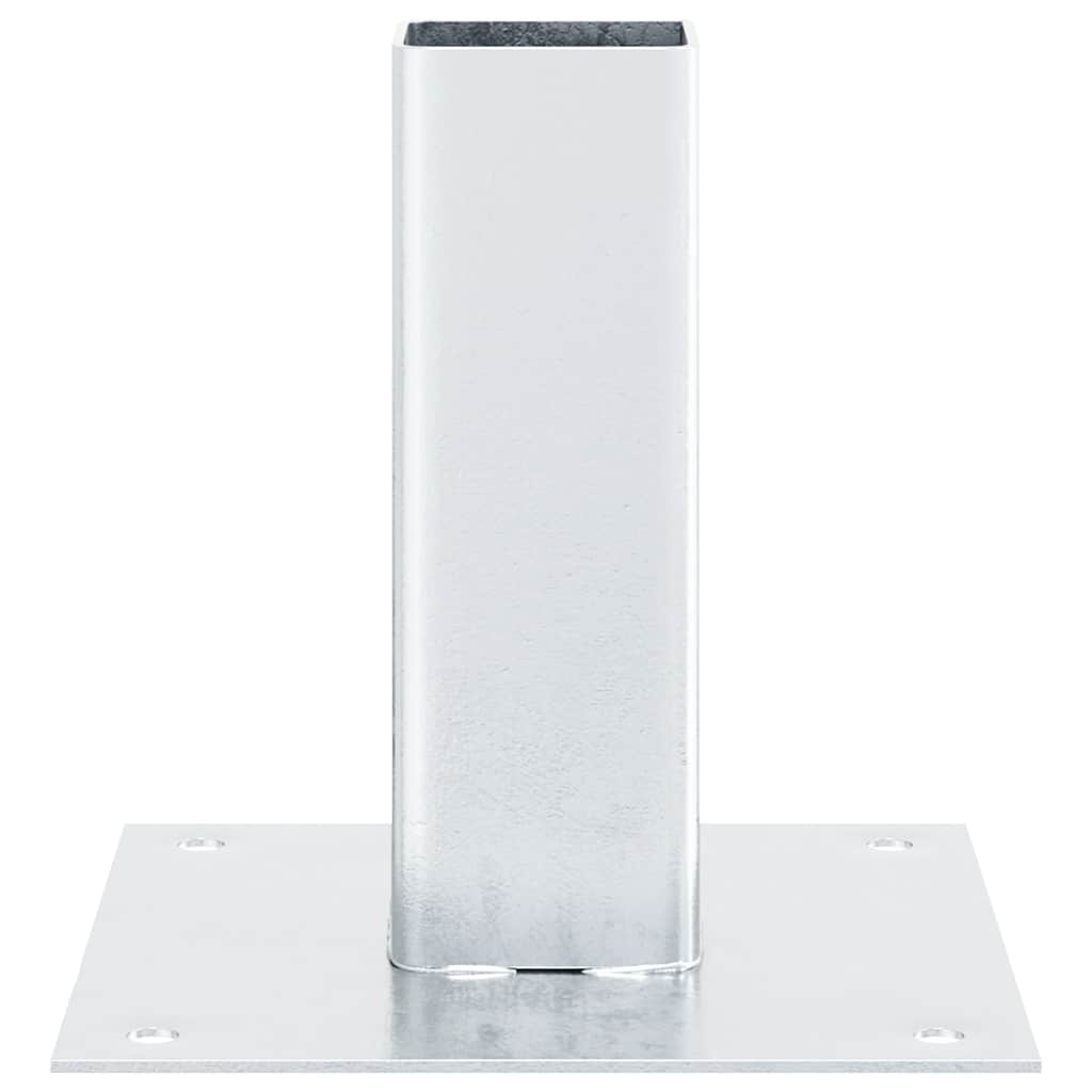 Stolpebunner firkantet 4 stk sølv 46x46 mm galvanisert stål