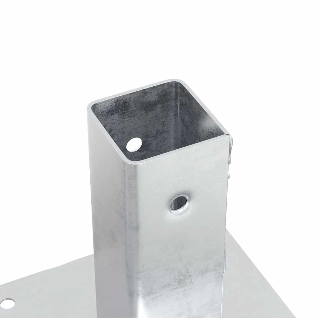 Stolpebunner firkantet 12 stk sølv 51x51 mm galvanisert stål