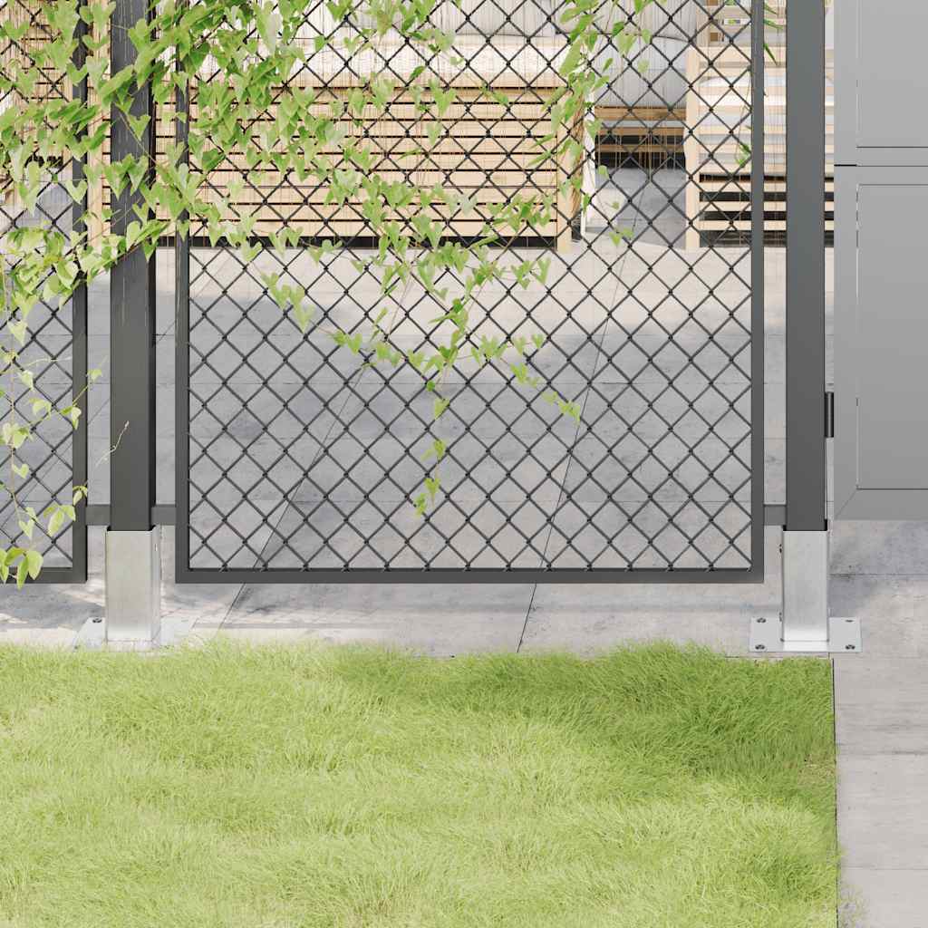Stolpebunner firkantet 4 stk sølv 61x61 mm galvanisert stål