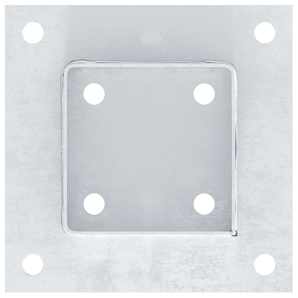 Stolpebunner firkantet 12 stk sølv 81x81 mm galvanisert stål