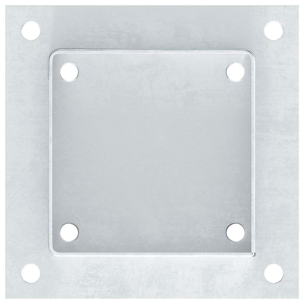 Stolpebunner firkantet 12 stk sølv 101x101 mm galvanisert stål