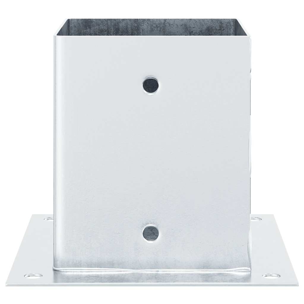 Stolpebunner firkantet 4 stk sølv 121x121 mm galvanisert stål