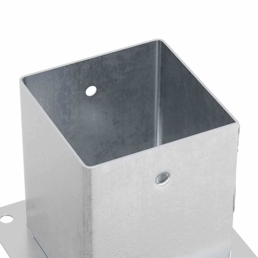 Stolpebunner firkantet 12 stk sølv 121x121 mm galvanisert stål