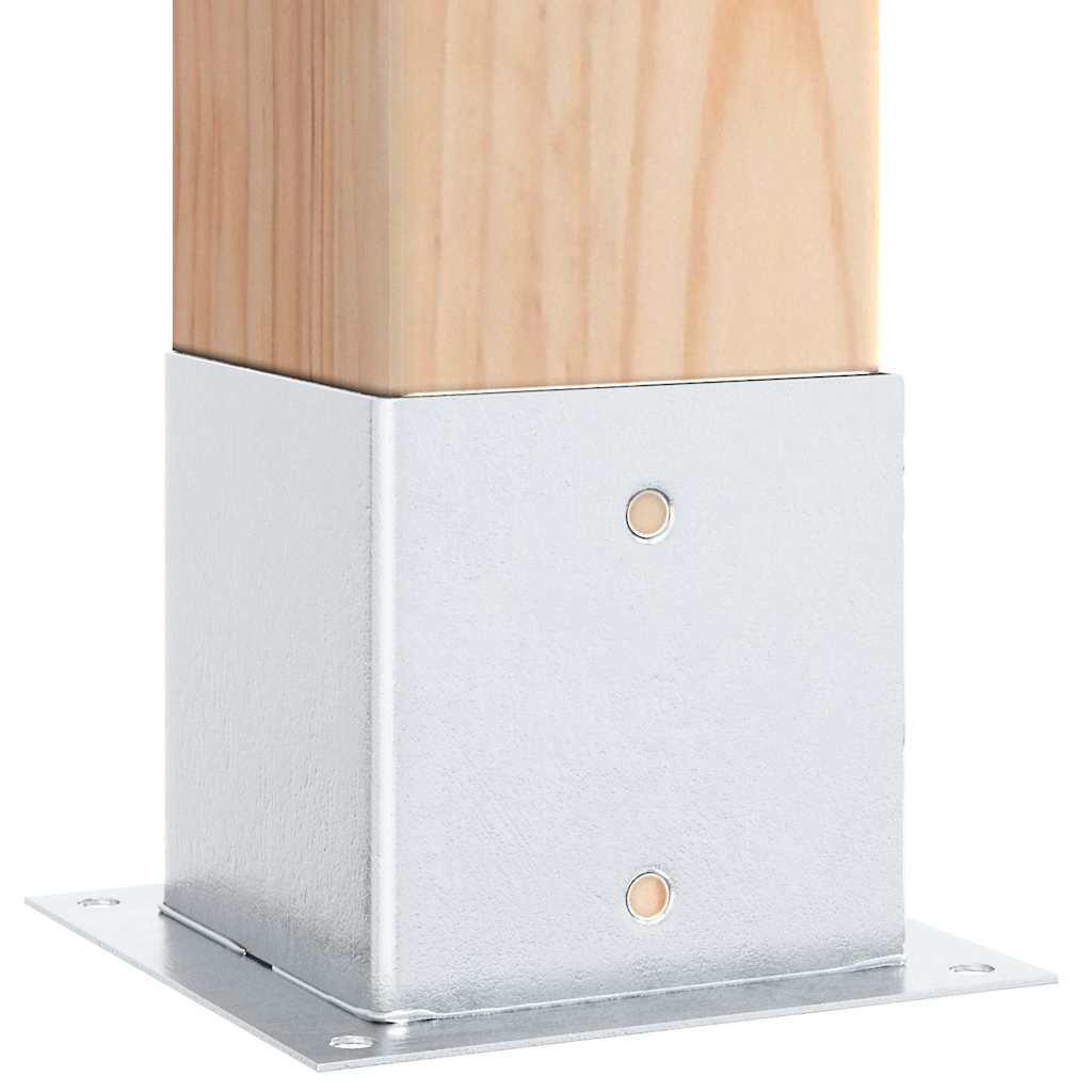 Stolpebunner firkantet 12 stk sølv 141x141 mm galvanisert stål