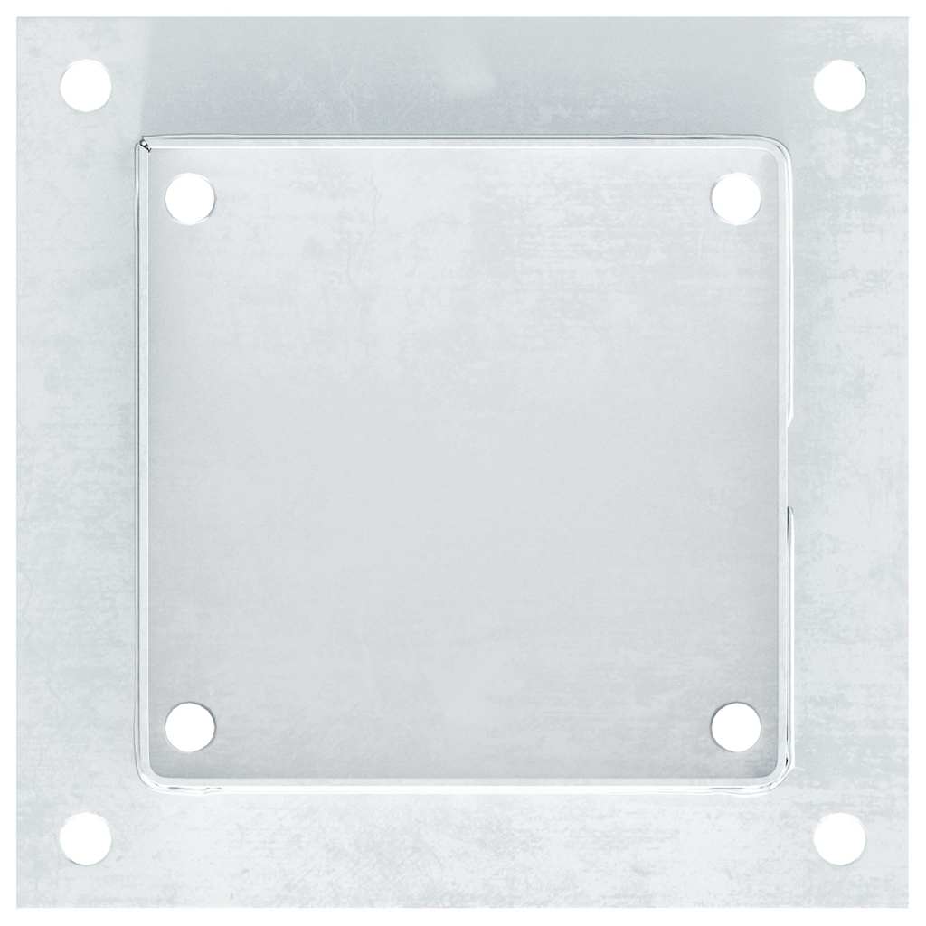 Stolpebunner firkantet 12 stk sølv 141x141 mm galvanisert stål