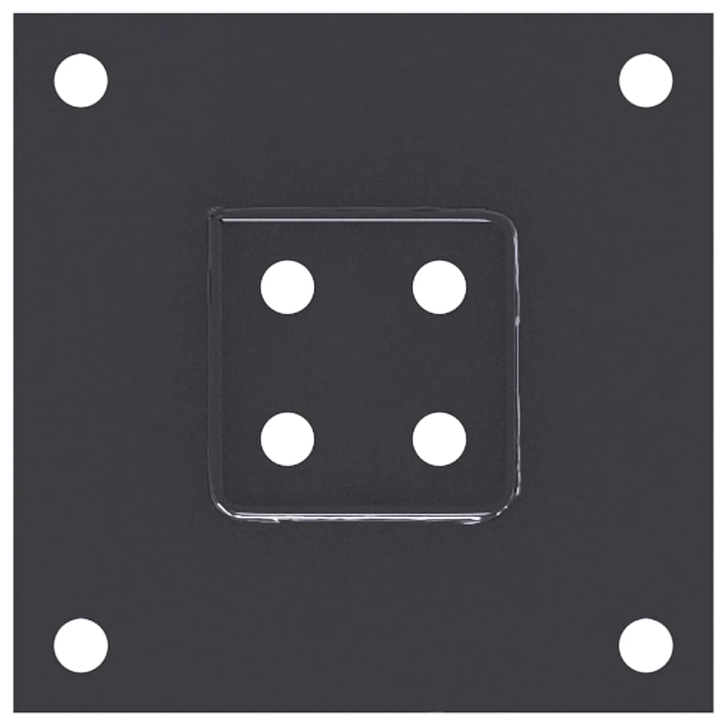 Stolpebunner firkantet 4 stk 61x61 mm pulverlakkert stål
