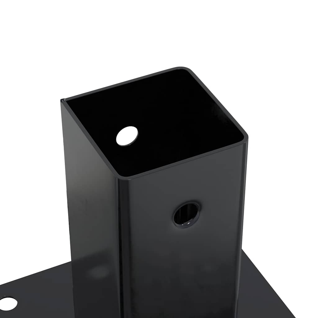 Stolpebunner firkantet 12 stk 61x61 mm pulverlakkert stål