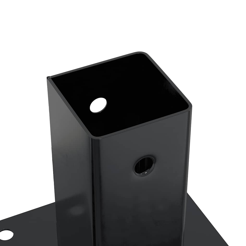 Stolpebunner firkantet 4 stk 71x71 mm pulverlakkert stål