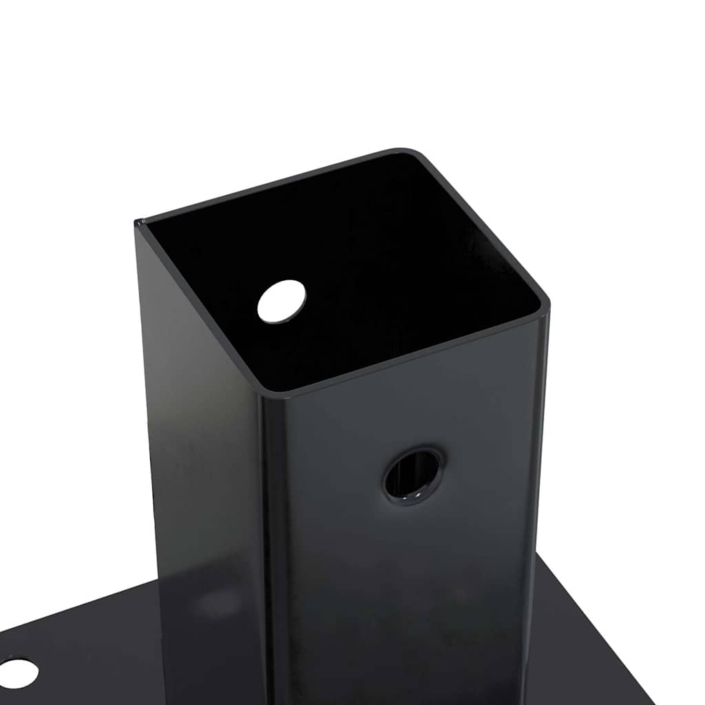 Stolpebunner firkantet 12 stk 71x71 mm pulverlakkert stål
