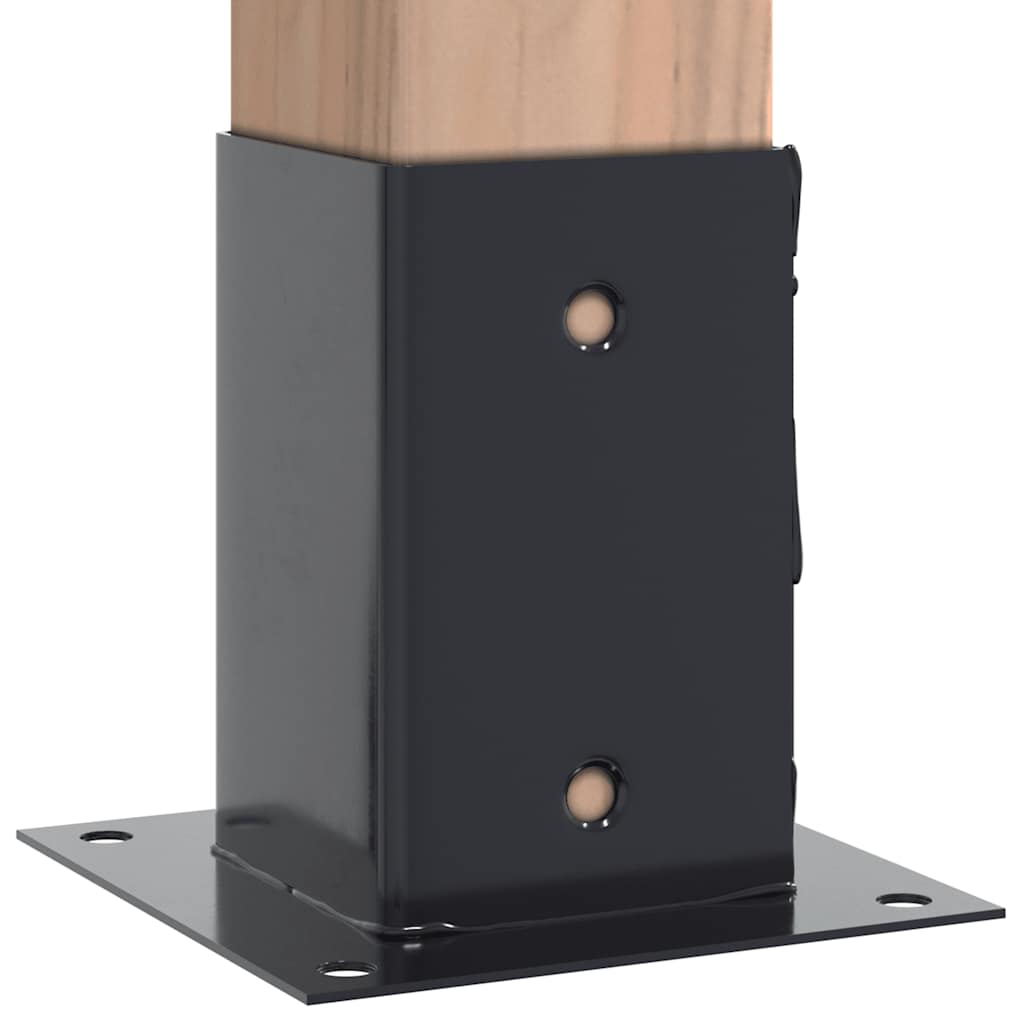 Stolpebunner firkantet 12 stk 81x81 mm pulverlakkert stål
