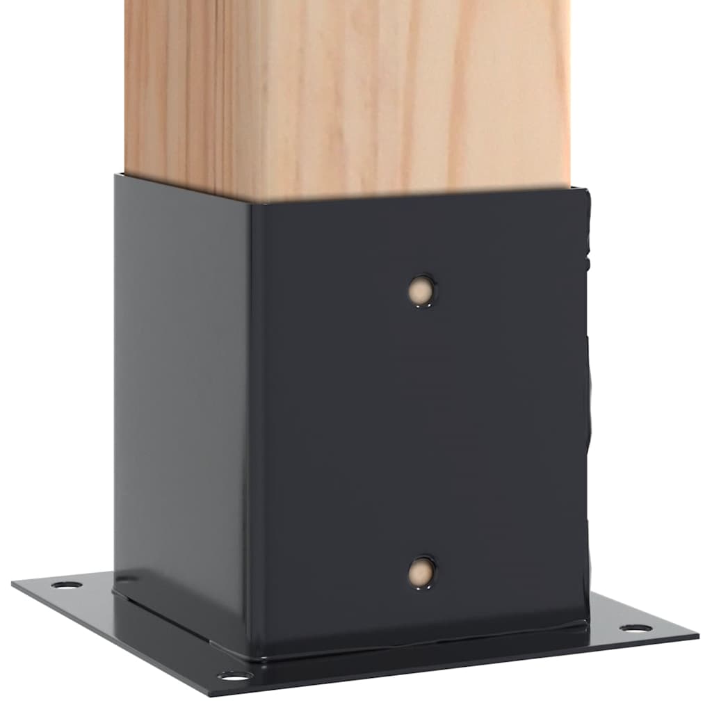 Stolpebunner firkantet 4 stk 101x101 mm pulverlakkert stål