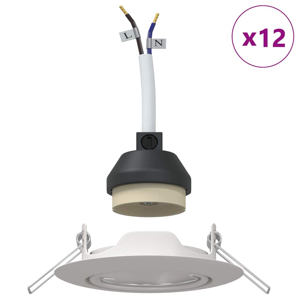 Spotlight 12 pcs Hvit 9 x 9 x 2.5 cm Metall