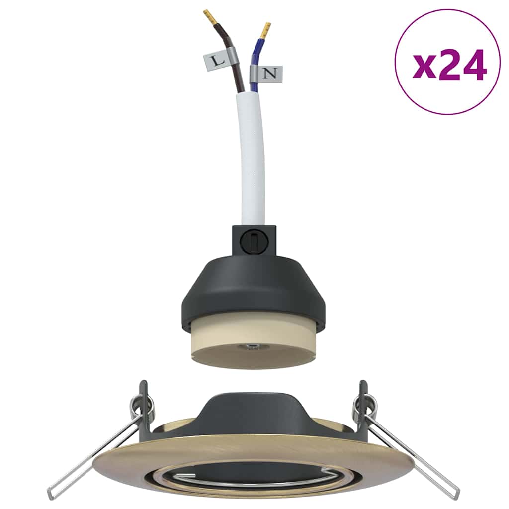 Spotlight 24 pcs Messing 9 x 9 x 2.5 cm Metall