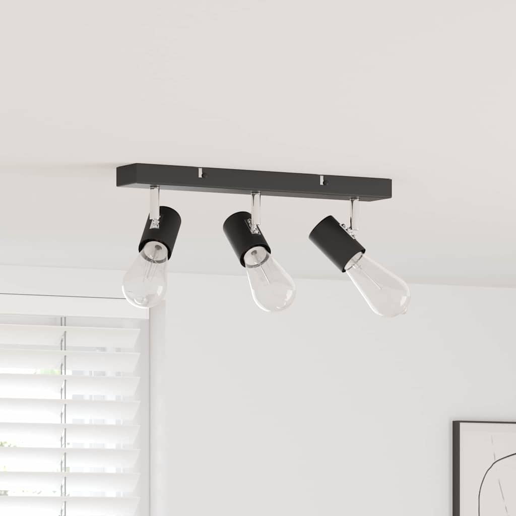 Takspot med søkelys Svart 38 x 6,5 x 11,5 cm Metall