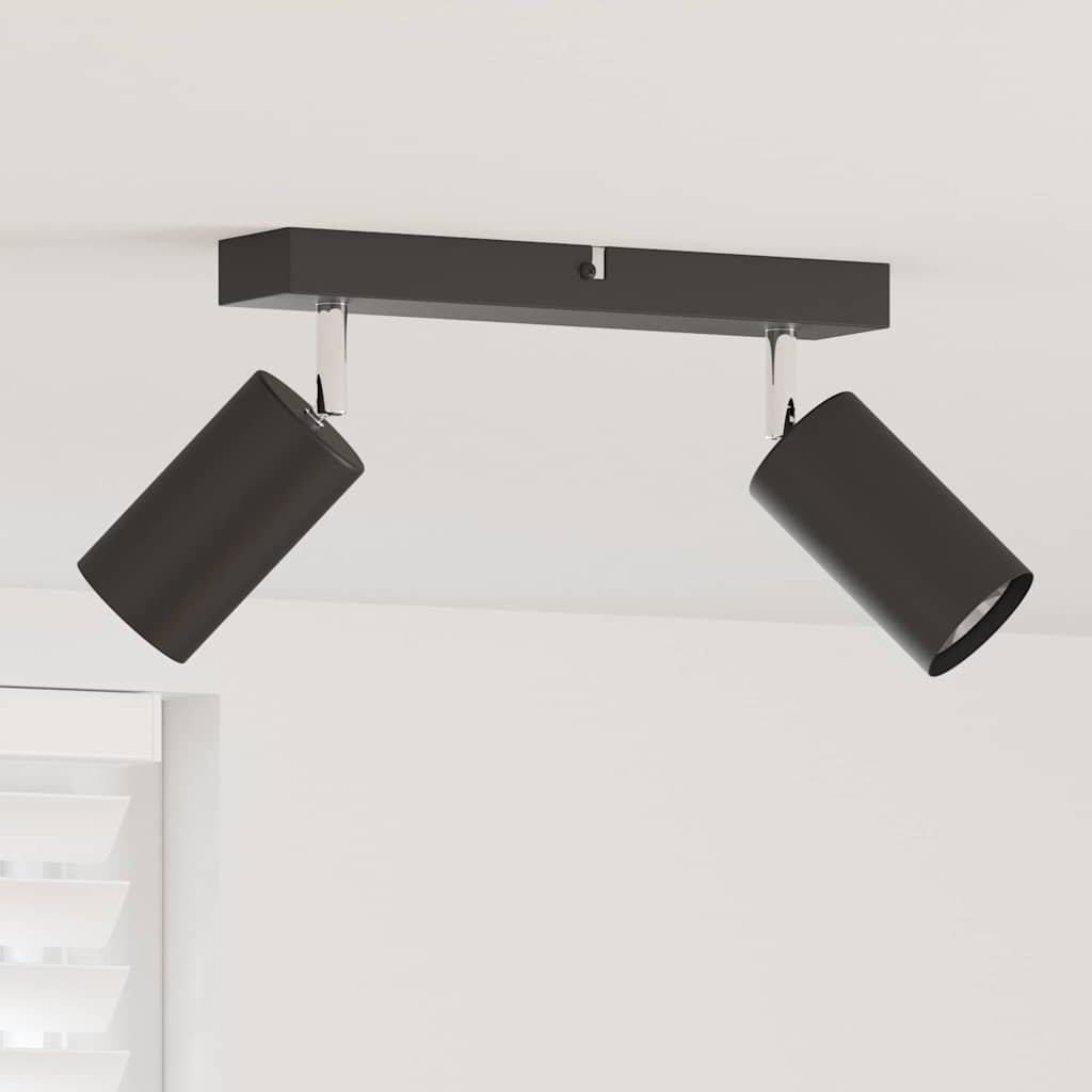 Takspot med søkelys Svart 26 x 6 x 16 cm Metall