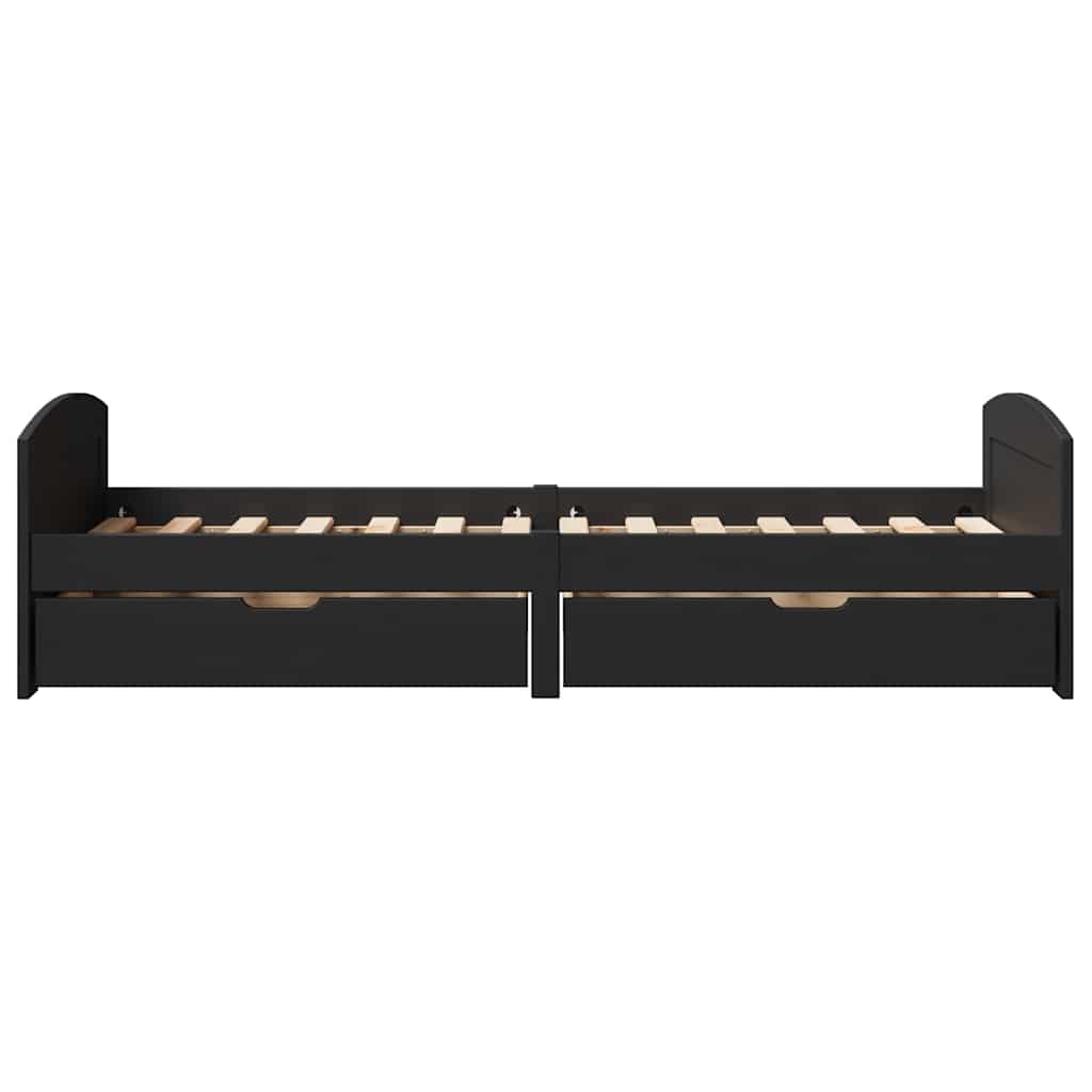 Dagseng med 2 skuffer uten madrass IRUN svart 90x200 cm