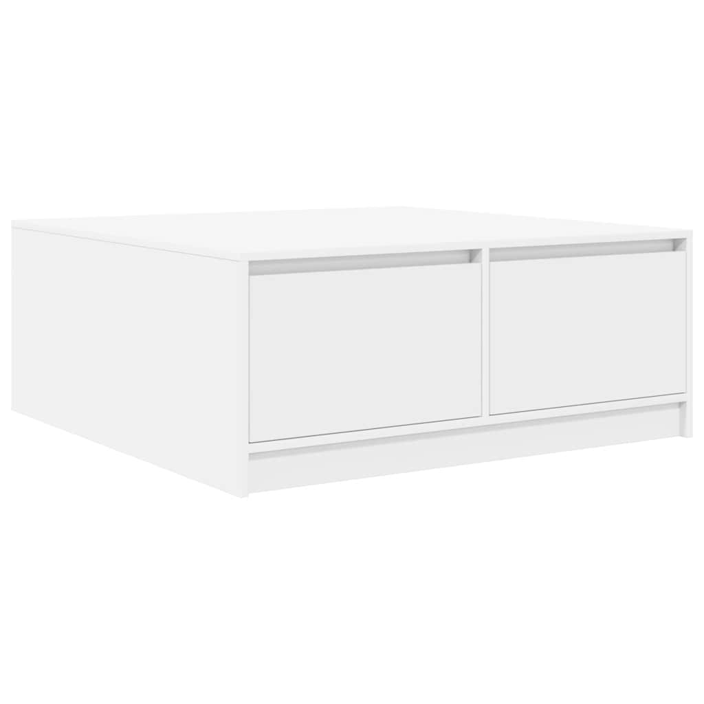 Salongbord med skuffer hvit 100x100x40 cm